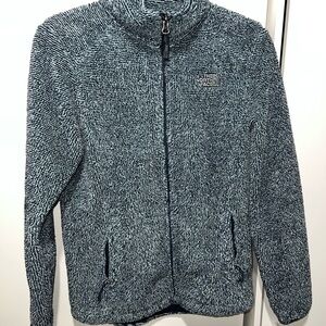 The North Face Textured Fleece Jacket in Black and White